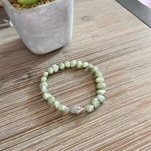 Green Freshwater Pearl “Loved” Bracelet